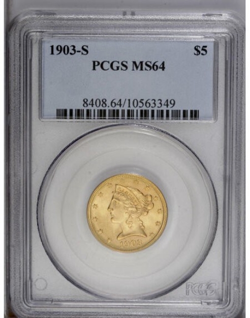 1903S $5 Liberty Half Eagle MS64